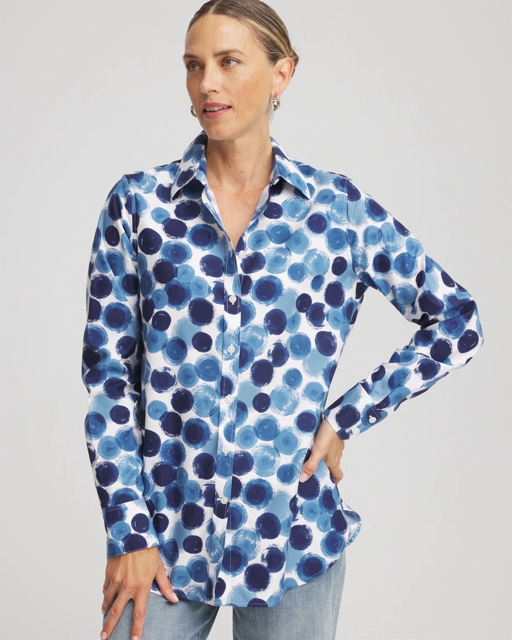 No Iron™ Printed Sateen Shirt | Chico's
